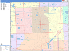 Miami Gardens Digital Map Color Cast Style